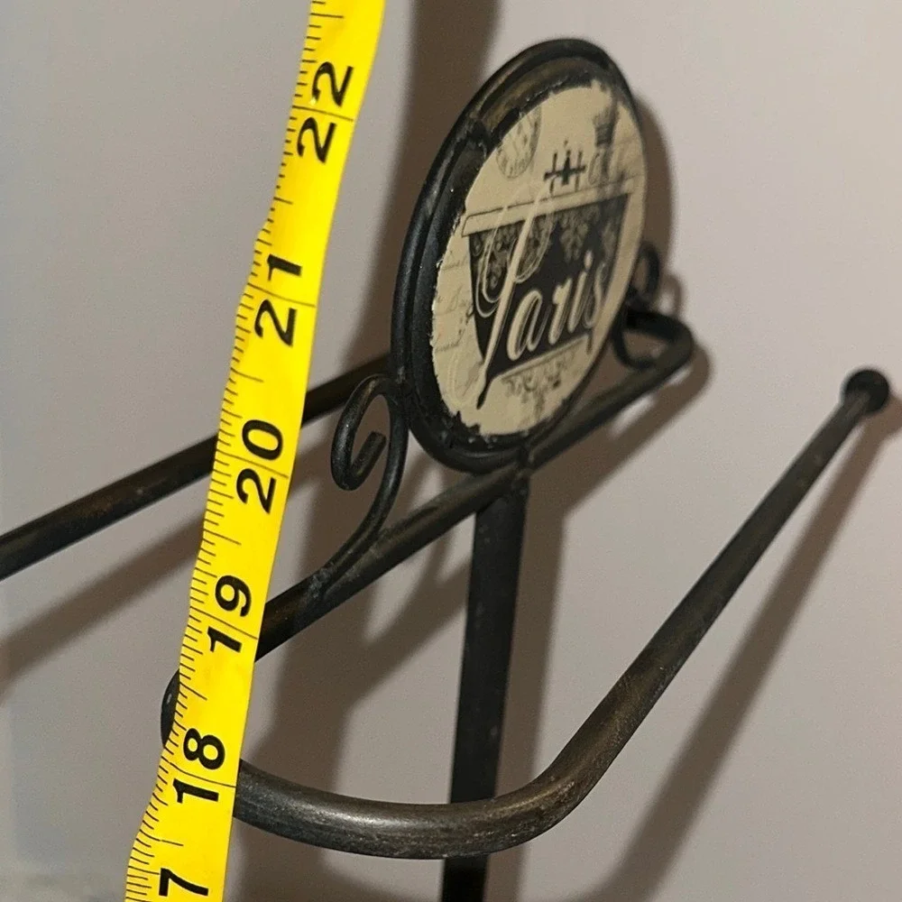 Parisian Bathtub Metal Towel Rack Stand French Country Scrolled Wrought Iron